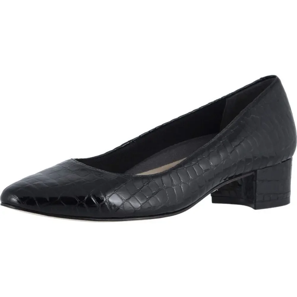 NEW Walking Cradles Heidi Pumps Shoes Black Small Patent Gator Women's 10.5